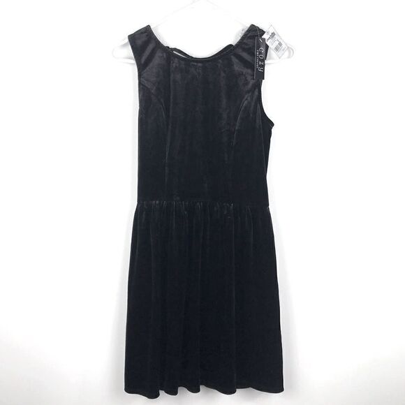 NWT Black Velveteen Sleeveless Stretch Dress with Bodice Back - Picture 8 of 12